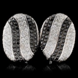 18K White Gold 2.50ctw Fancy Color Diamond Earring