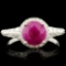 18K Gold 1.63ct Ruby & 0.49ctw Diamond Ring