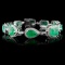 18K White Gold 18.94ct Emerald & 2.59ct Diamond Br