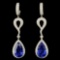 18K Gold 17.66ct Tanzanite & 2.62ctw Diamond Earri