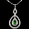 14K White Gold 1.76ct Tsavorite & 1.39ct Diamond N