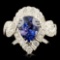 18K Gold 3.56ct Sapphire & 1.38ctw Diamond Ring