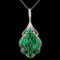 14K Gold 9.21ctw Emerald & 0.95ctw Diamond Pendant