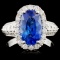 18K White Gold 3.19ct Sapphire & 0.73ct Diamond Ri