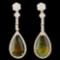 14K Gold 5.14ct Opal & 1.08ctw Diamond Earrings
