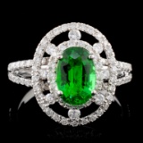 18K White Gold 1.19ct Tsavorite & 0.62ct Diamond R