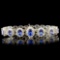 14K Gold 29.40ct Tanzanite & 2.60ctw Diamond Brace