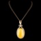 14K Gold 28.26ct Opal & 1.25ctw Diamond Pendant