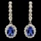 14K Gold 4.00ct Tanzanite & 1.50ctw Diamond Earrin