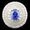 18K Gold 2.97ct Sapphire & 2.50ctw Diamond Ring