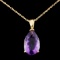 14K Gold 5.00ct Amethyst Pendant