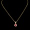 14K Gold 0.37ct Ruby & 0.09ctw Diamond Pendant