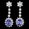 14k Gold 4.00ct Tanzanite & 3.00ct Diamond Earrin