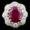 18K Gold 6.92ct Ruby & 2.05ctw Diamond Ring