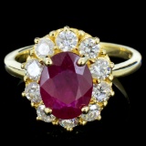 14K Gold 2.50ct Ruby & 1.00ctw Diamond Ring