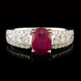 14k White Gold 1.44ct Ruby & 0.42ctw Diamond Ring