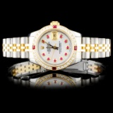 Rolex YG/SS DateJust Diamond Ladies Watch