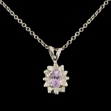 14K Gold 0.40ct Sapphire & 0.17ctw Diamond Pendant