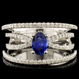 18K Gold 0.52ct Sapphire & 0.45ctw Diamond Ring