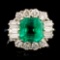 18K Gold 2.80ct Emerald & 1.00ctw Diamond Ring