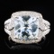 14K White Gold 3.96ct Aquamarine & 0.46ctw Diamond