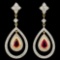 18K Gold 0.98ct Ruby & 0.94ctw Diamond Earrings