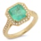 14K Gold 3.00ct Emerald & 0.50ct Diamond Ring