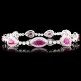 18K Gold 4.90ctw Ruby & 1.57ctw Diamond Bracelet