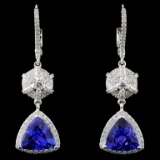 18K Gold 3.84ct Tanzanite & 0.73ct Diamond Earring