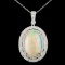 18K Gold 7.94ct Opal & 1.18ctw Diamond Pendant