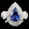 18K Gold 3.56ct Sapphire & 1.38ct Diamond Ring