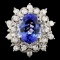 14K Gold 4.36ct Tanzanite & 0.73ctw Diamond Ring