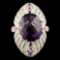 14K Gold 25.88ct Amethyst & 1.65ctw Diamond Ring