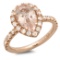 14K Gold 2.00ct Morganite & 0.65ct Diamond Ring