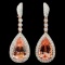 14K Gold 17.44ct Morganite & 2.61ctw Diamond Earri