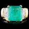 18K Gold 4.65ct Emerald & 0.63ct Diamond Ring