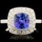 18K Gold 2.00ct Tanzanite & 0.96ctw Diamond Ring