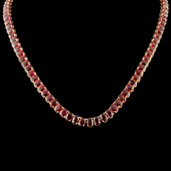 14K Gold 86.11ctw Ruby Necklace