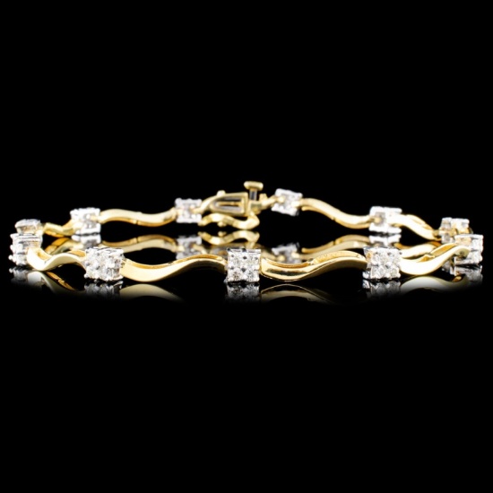 14K Gold 1.00ctw Diamond Bracelet
