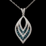 14K White Gold 1.16ctw Diamond Pendant