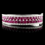 14K Gold 13.67ct Ruby & 0.79ct Diamond Bangle