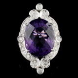 14K Gold 18.28ct Amethyst & 1.00ctw Diamond Ring