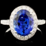 18K Gold 3.91ct Tanzanite & 1.07ctw Diamond Ring