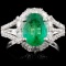 18K White Gold 2.25ct Emerald & 1.17ctw Diamond Ri