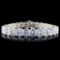 14K Gold 12.00ctw Tanzanite & 2.45ctw Diamond Brac