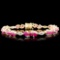 14K Gold 5.96ct Ruby & 1.20ctw Diamond Bracelet