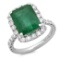 14K Gold 5.50ct Emerald & 1.20ct Diamond Ring