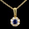 18K Gold 0.38ct Sapphire & 0.45ctw Diamond Pendant