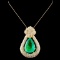 18K Gold 38.07ct Emerald & 15.00ctw Diamond Pendan