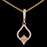 14K Gold 0.35ctw Fancy Diamond Pendant
